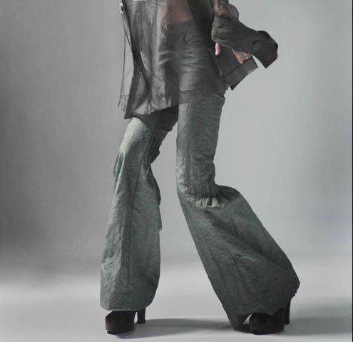 Flared Trousers Gray C