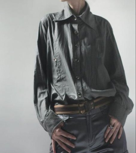 Uni-sex Gray Cotton Blouse