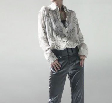 White Blouse Floral Pattern