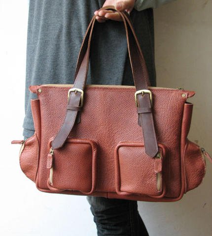 Big Leather Tote Bag 2 Color in