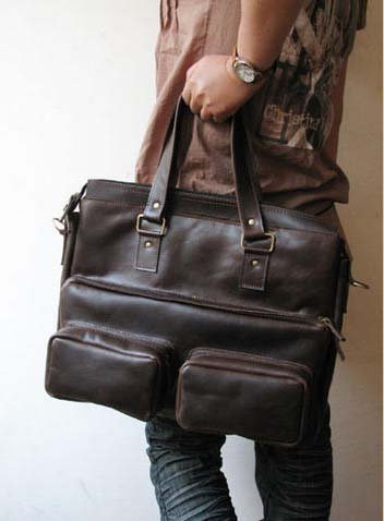 Unisex Notebook Leather Bag Tri Use - Sackpack/ Shoulder Bag/ Tote