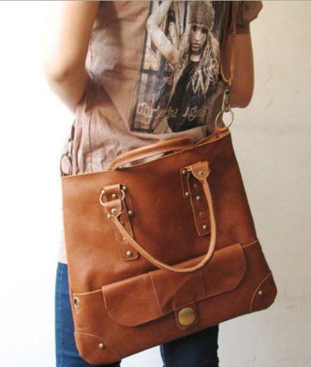 Brown Color Shoulder or Tote Bag Detachable Strap