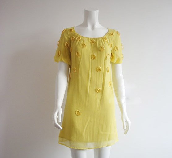 Silk party dress beads decoration 3 colors
