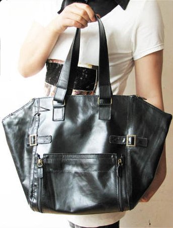 Soft and Smooth Genuine Leather Black Color Tote Bag