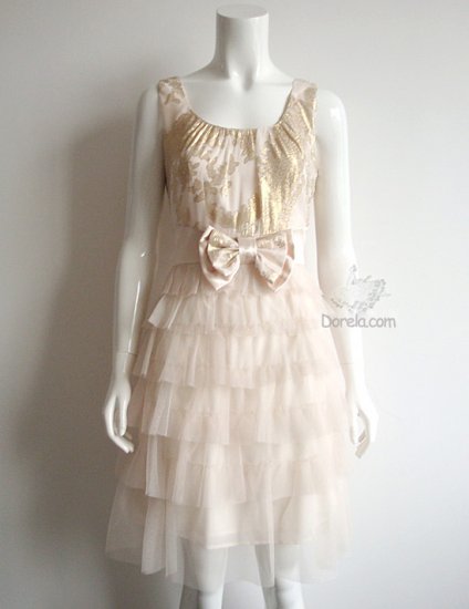 Ivory color romantic gauze party dress