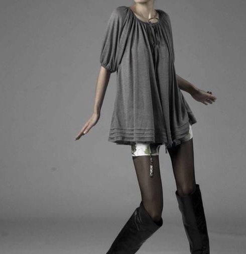 Gray cute wrinkle top