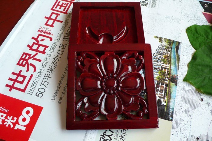Wood carving jewelry box