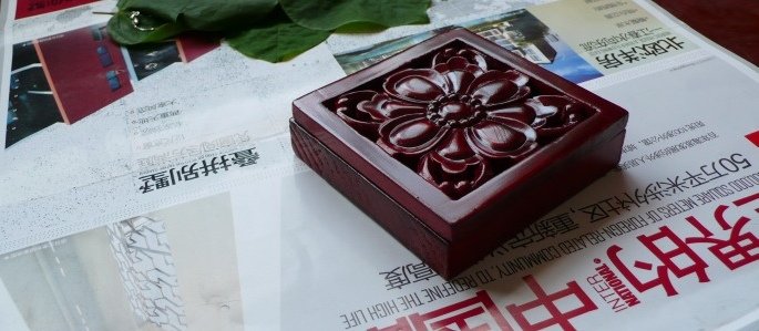 Wood carving jewelry box