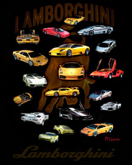 "LAMBORGHINI FOR LIFE" Metallic Print (40 x 30)