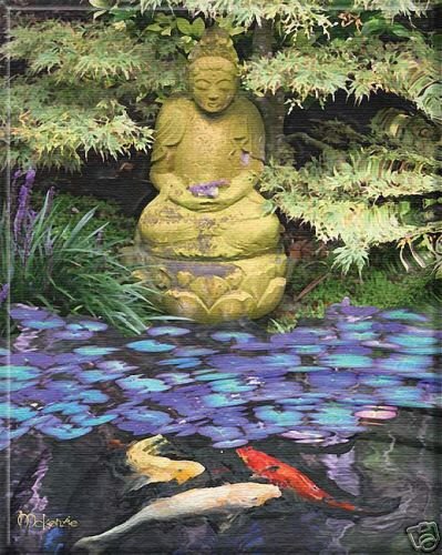 JAPANESE STATUE AT KOI POND