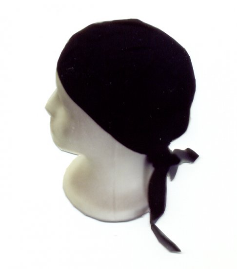 Solid Black Bandana Caps- Du Rags - Ordered By the Dozen