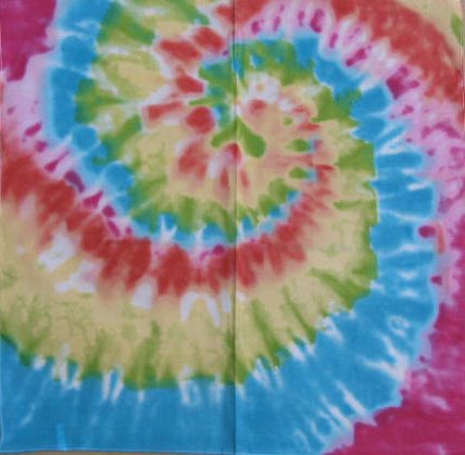 Tie Dye- 100 % Cotton- 22x22 In. Bandanas ( Ordered In Multiples of 12