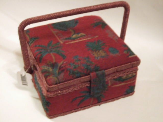 Palm Tree Sewing Basket Jewelry Box or Cosmetic Storage