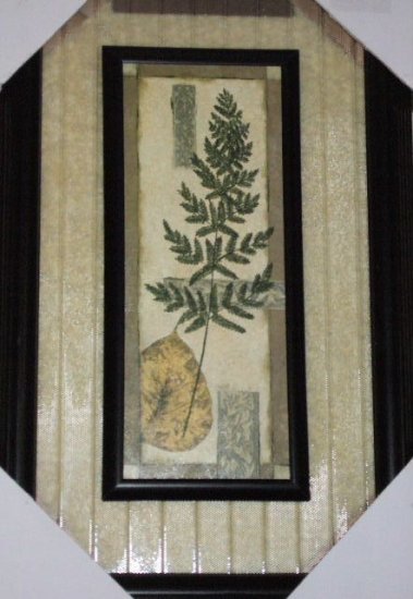 Leaves and Ferns Wall Art Framed Glass