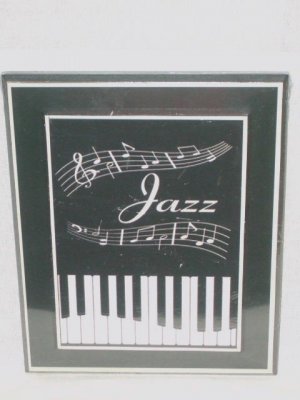 Jazz music wall decor plaque with piano