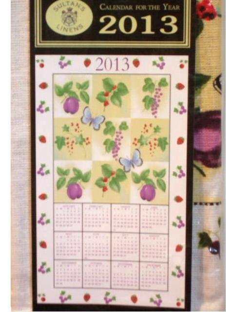 Fruit and Butterflies 2013 Calendar Towel