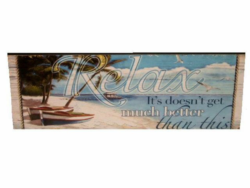 Beach Sign Relax Wooden Plaque