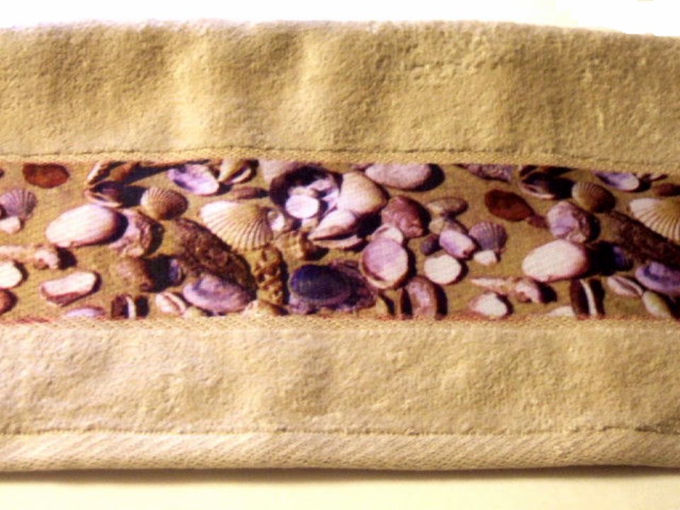 Seashells Hand Towels Beach Bath Decor