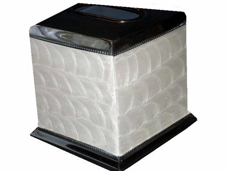 Waverly Tissue Box Cover Enameled Metal