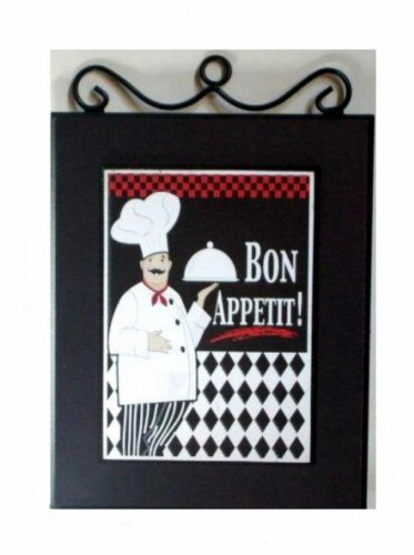 Fat Chef Kitchen Picture Wall Plaque Chefs Decor