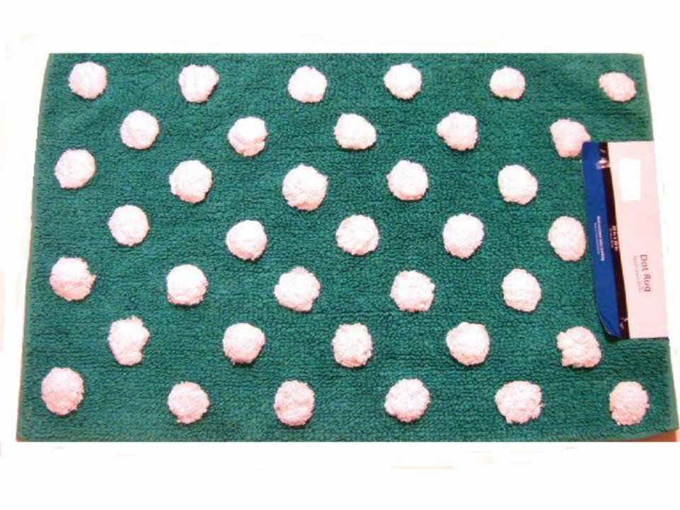 Turquoise Dots Throw Rug Bath Mat