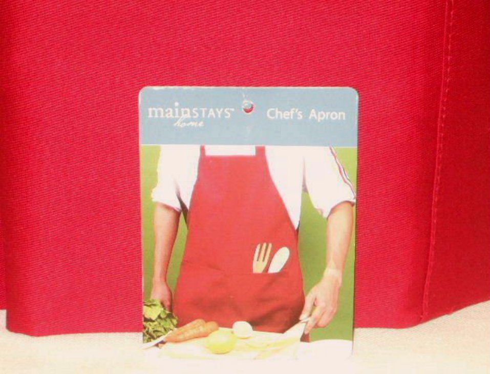 Red Cloth Chefs Apron Unisex Bibbed Fabric