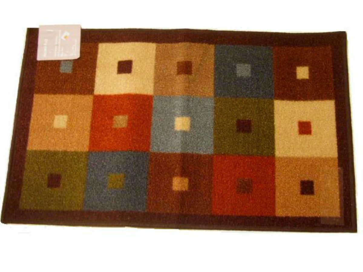Scarboro Geometric Squares Accent Rug Bath Mat