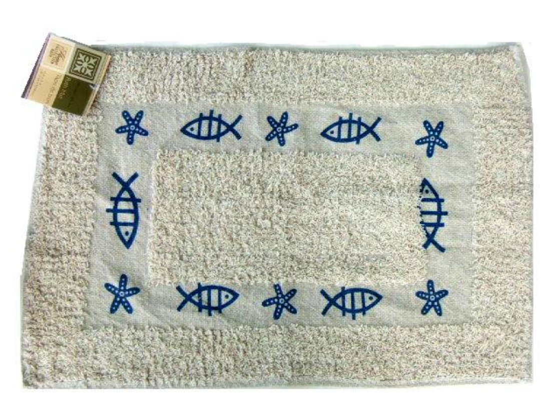 Nautical Fish Starfish Bath Mat