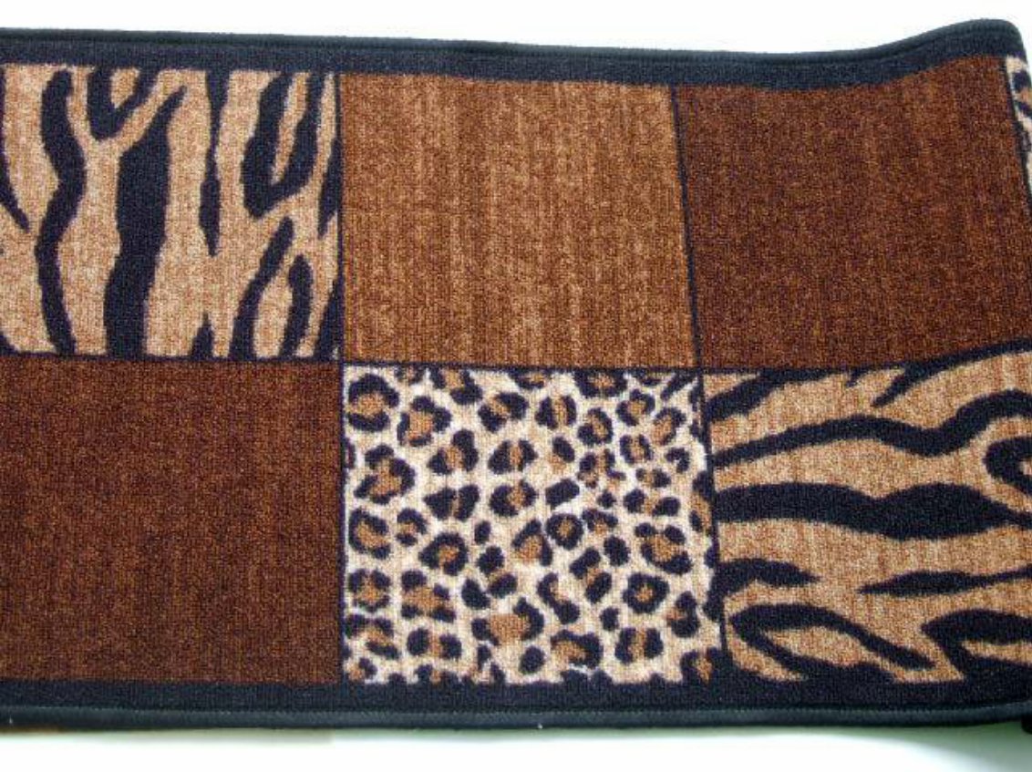 Tiger Leopard Print Rug Runner Safari Decor