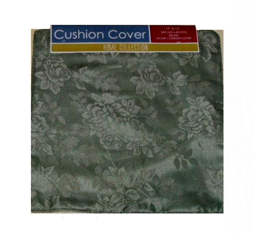Green Pillow Covers Silky Floral Roses Set of Two