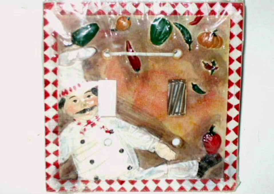 Fat Italian Chef Double Switch Plate Cover