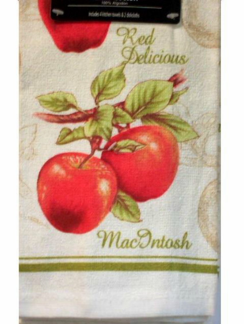 Apple Kitchen Towels Dishcloths Set