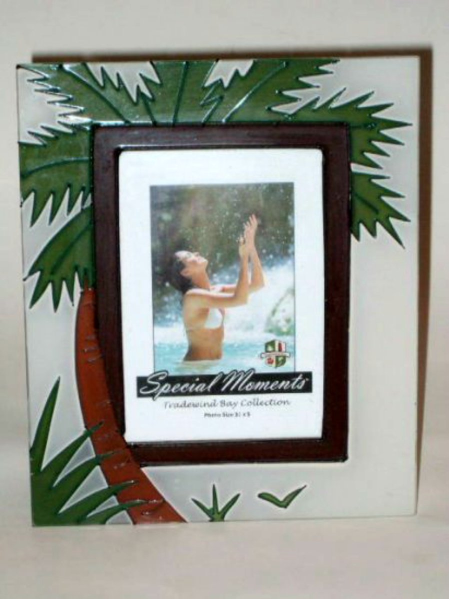 Tropical Palm Tree Glass Photo Picture Frame
