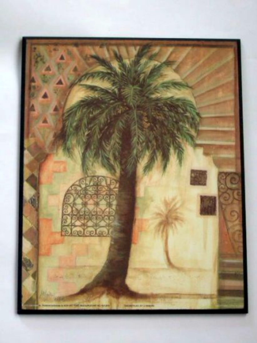 Tuscan Palm Tree Plaque Abstract Wall Decor