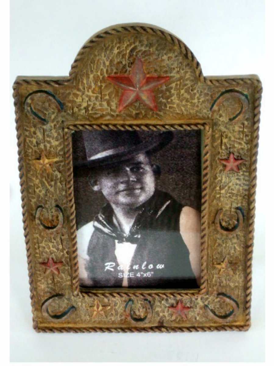 Western Stars Horseshoes Resin Photo Frame