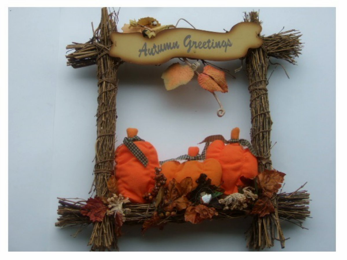 Fall Pumpkins Wreath Autumn Greetings