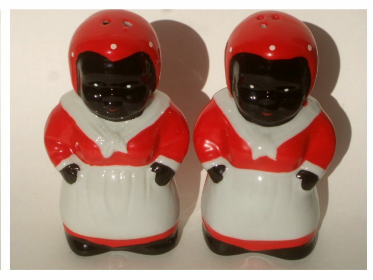 African American Lady Salt and Pepper Shakers Set
