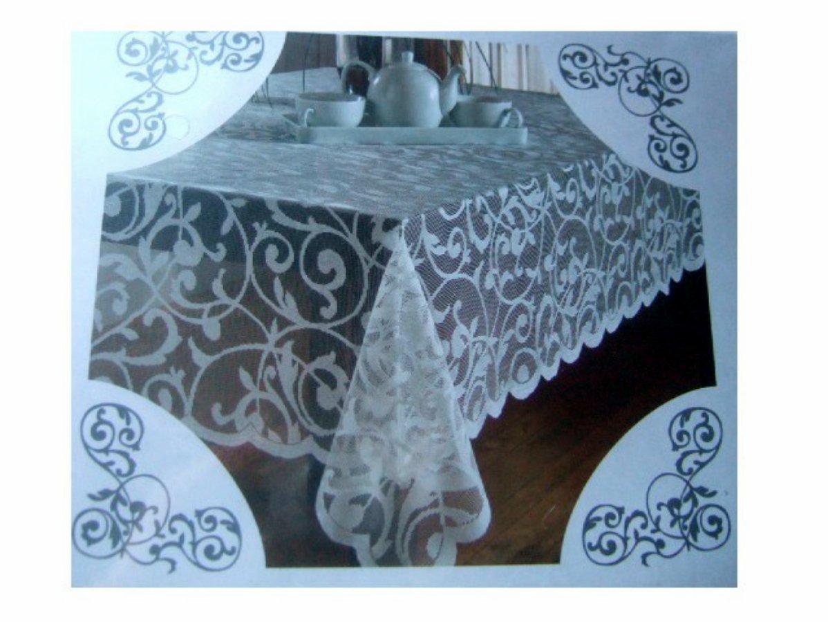 White Lace Scroll Tablecloth