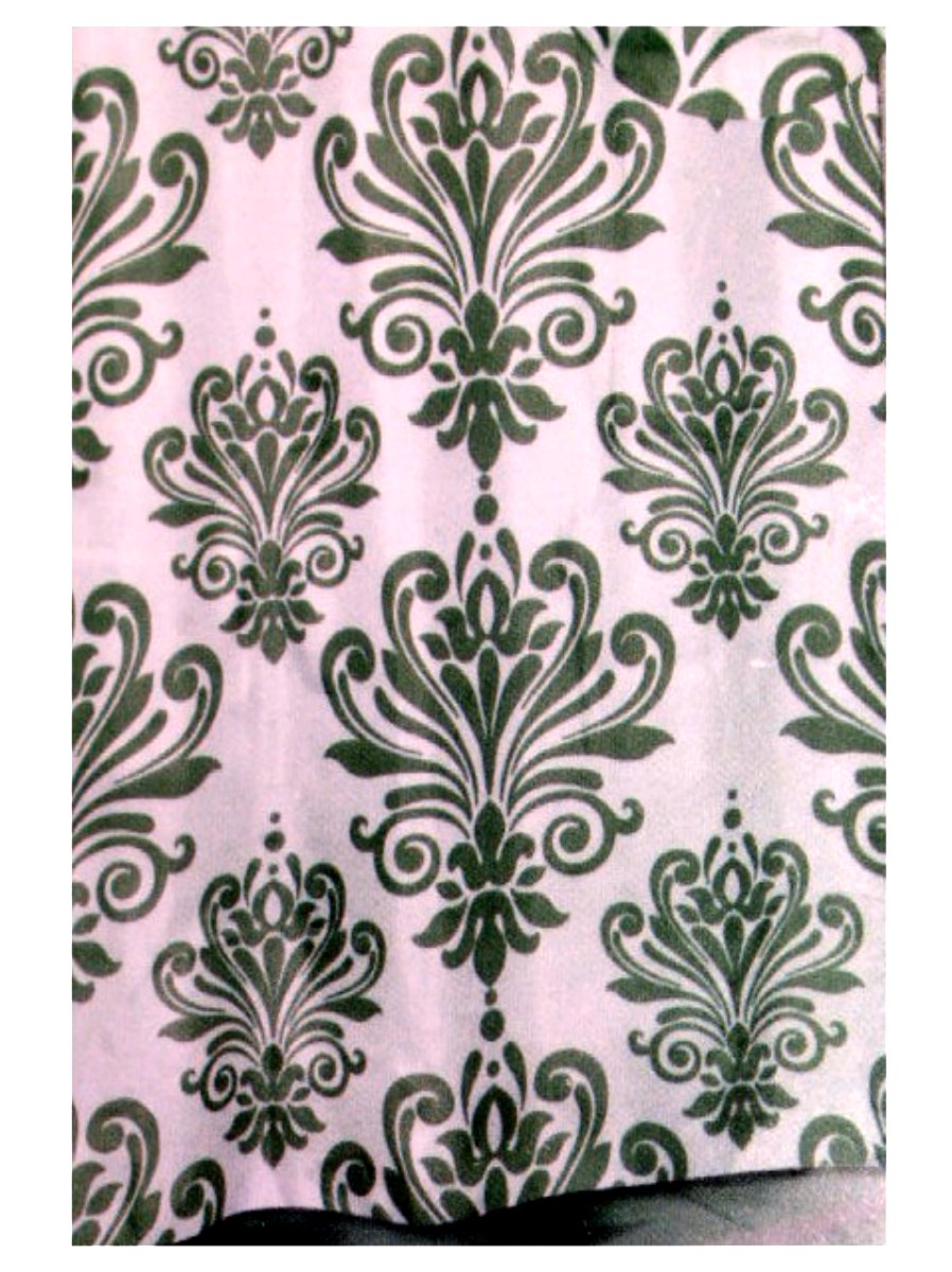 Hotel Collection Beacon Hill Sage Damask Fabric Shower Curtain