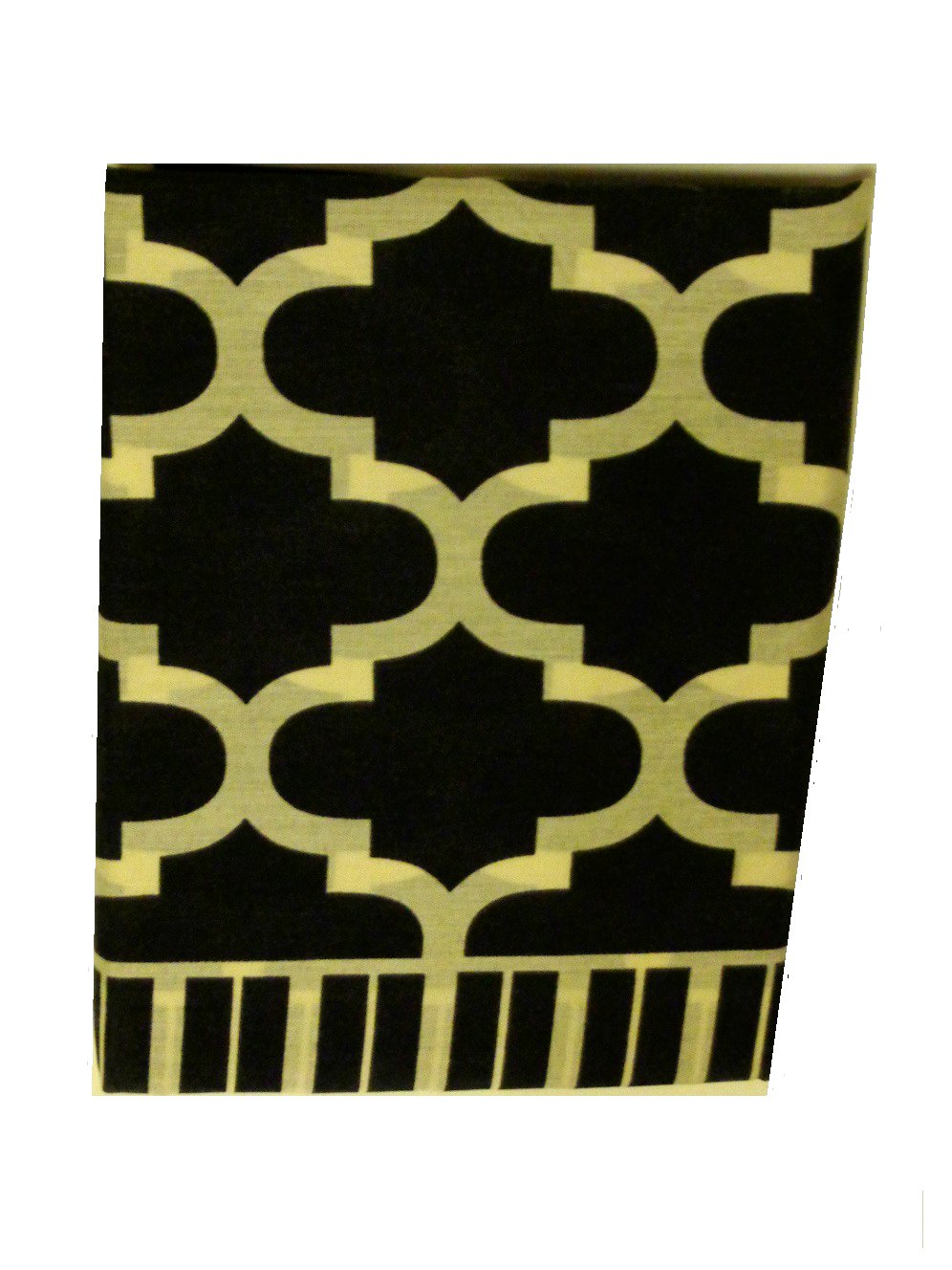 Black Ivory Fretwork Gemetric Window Treatment Set Valance Tiers