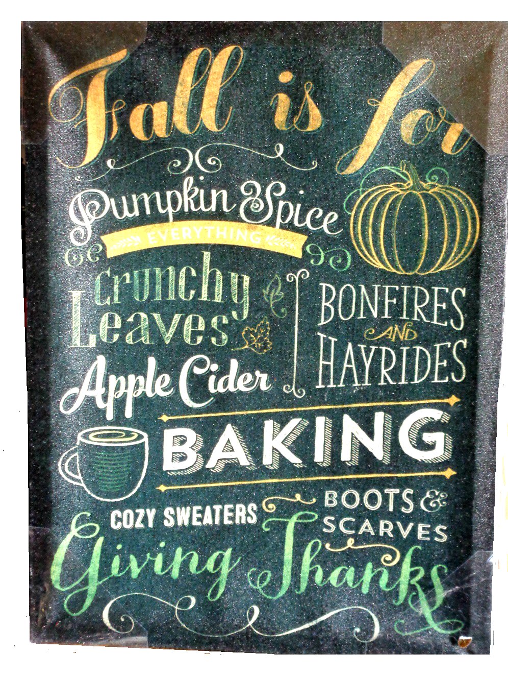 Fall Themed Wall Art Sign Autumn Favorites