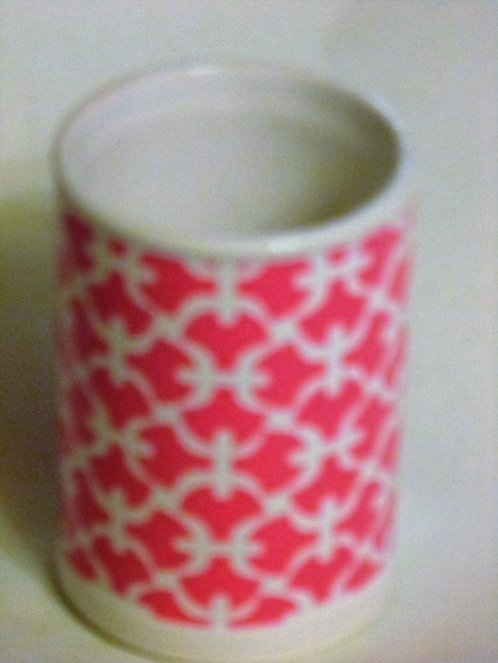 Pink Trellis Bathroom Tumbler Ceramic
