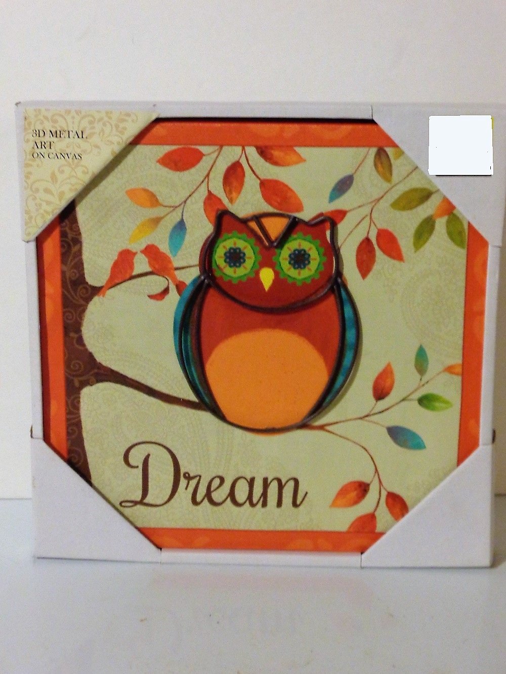 Inspirational Owl Wall Decor Metal on Canvas Art