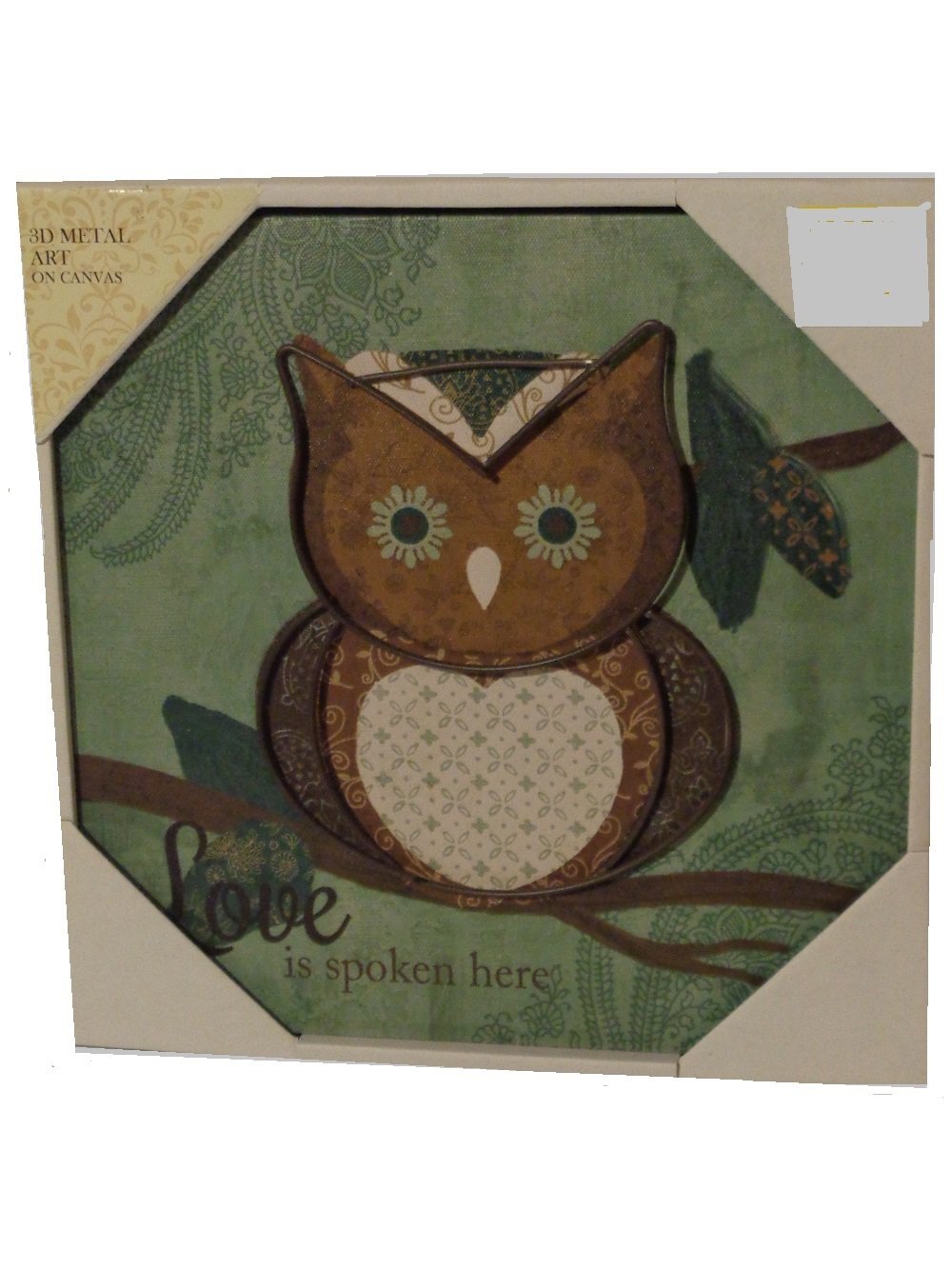Inspirational Owl Art Canvas Metal Wall Decor
