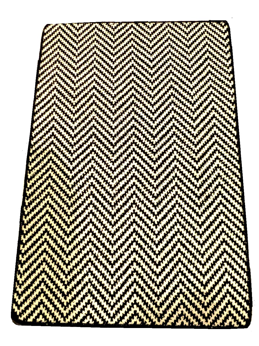 White Black Chevron Broadloom Rug Mat