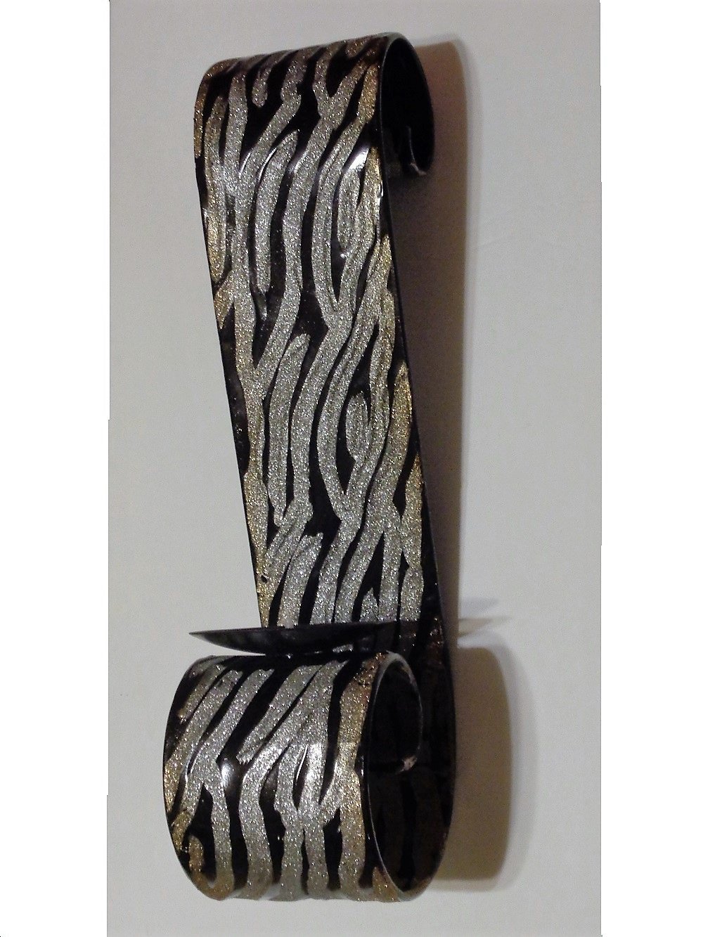 Silver Black Candle Holder Wall Sconce