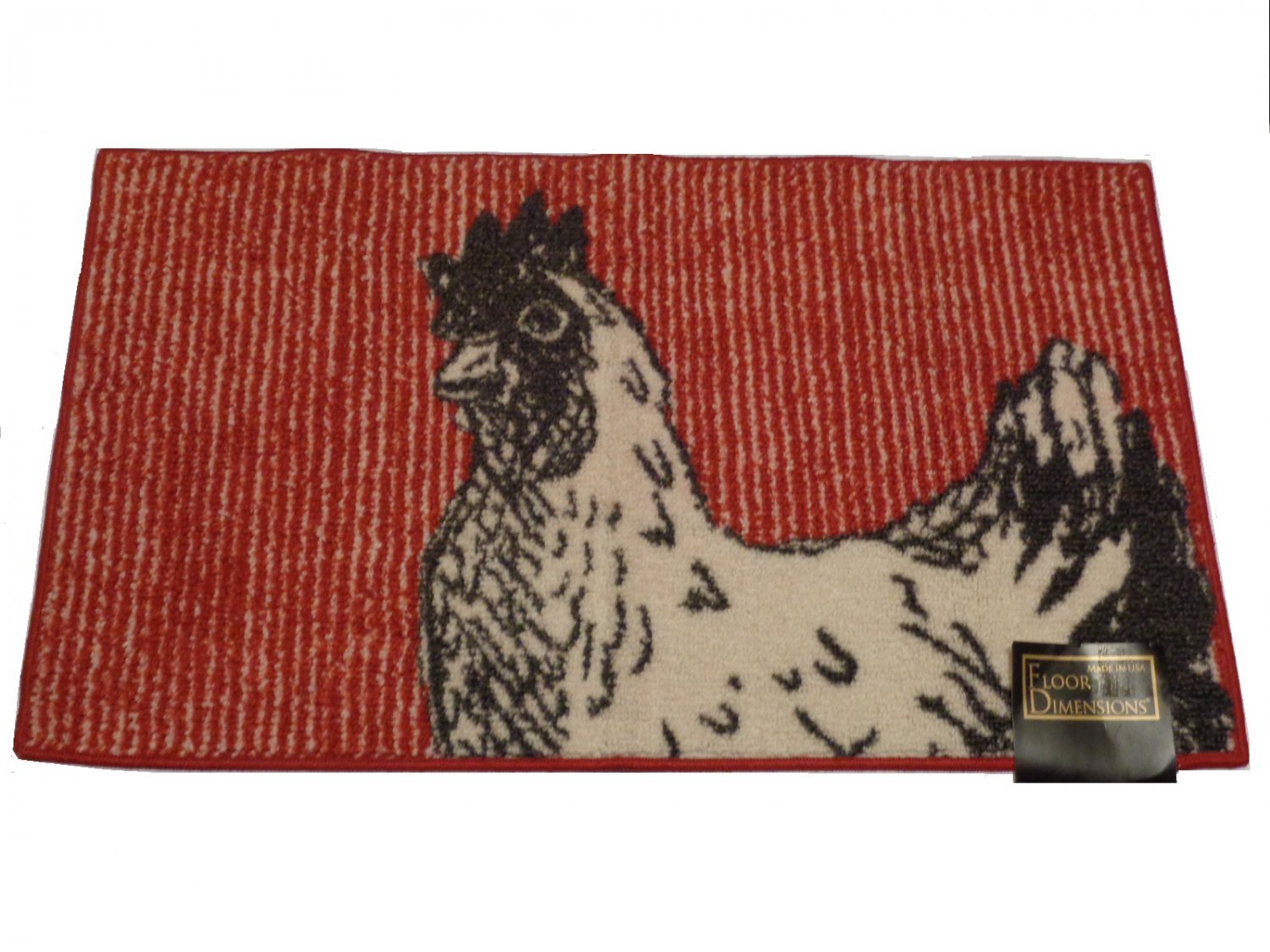 Rooster Kitchen Rug Black White Red Country Kitchen Decor