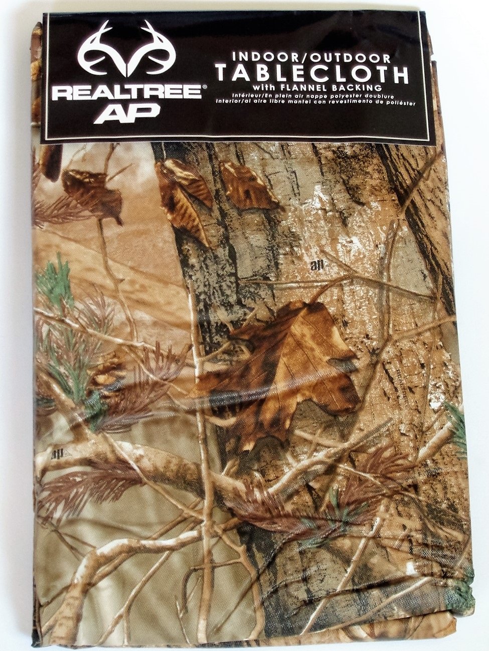 Cabin Lodge Themed Camouflage Trees Peva Tablecloth Round
