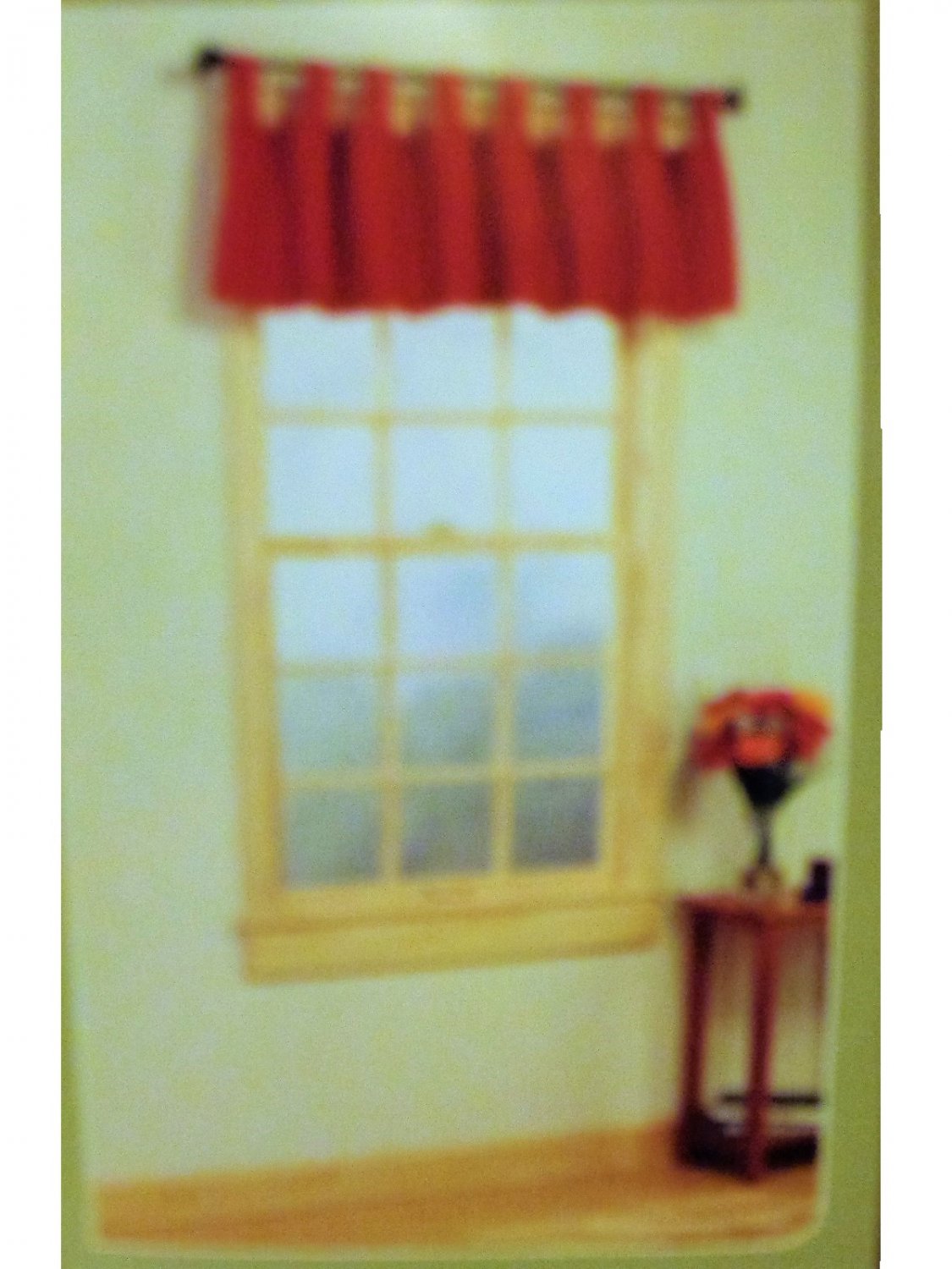 Autumn Red Chino Tab Top Valance Window Treatment