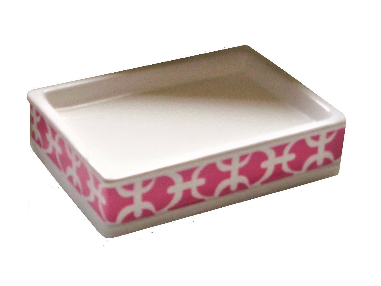 Pink Trellis Soap Dish Ceramic